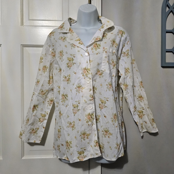 Suzanne Somers Floral Blouse - White and Yellow - Picture 1 of 6